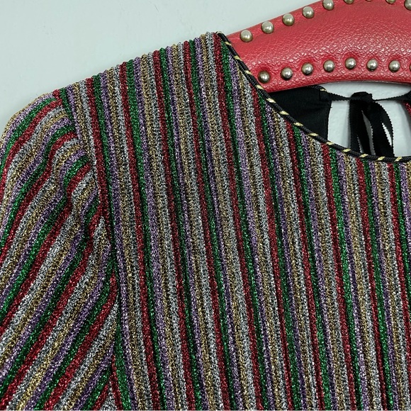 Kimchi Blue Melody Stripe Shimmer Mini Dress | Size Small - Picture 3 of 13